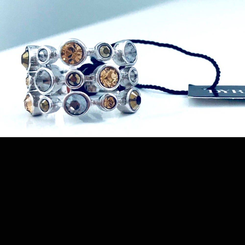 Authentic Gorgeous Dyrberg/Kern Silver Ring with Swarovski stones.